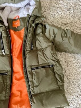 Kids Unisex Orolay green winter puffer coat